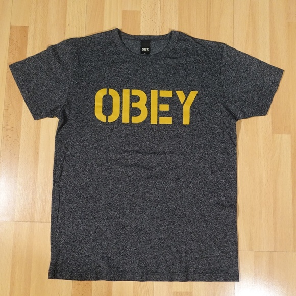 Obey Block Tee Heather Grey - Picture 1 of 6